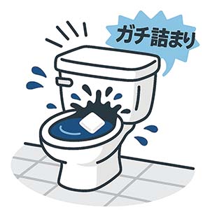異物や紙詰まりによるトイレ排水管トラブル