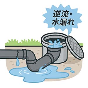 外部排水マスからの水漏れ・逆流