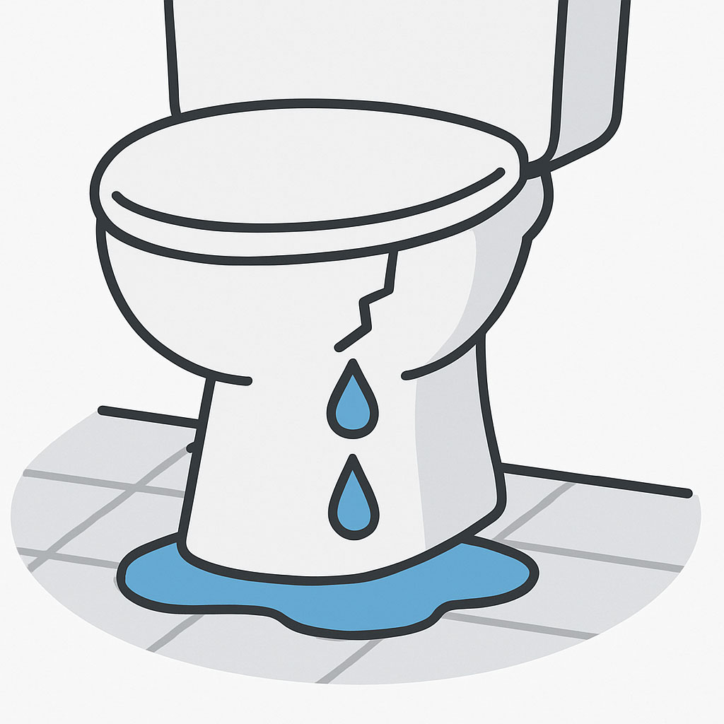 江別市で便器と床の間のトイレ水漏れ修理