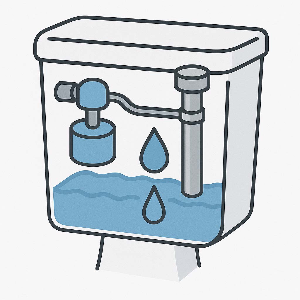 江別市でタンク内部の水が止まらないトイレ水漏れ修理
