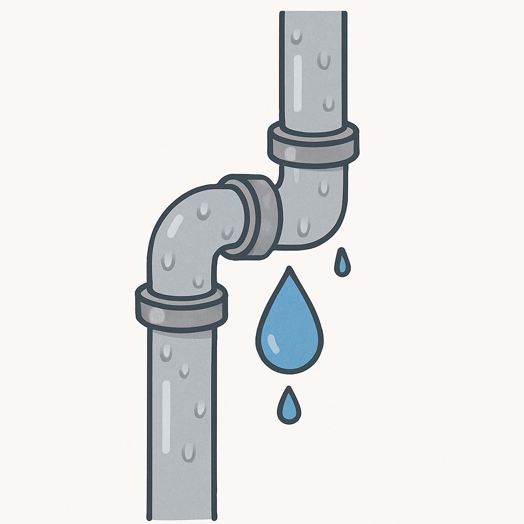 江別市で配管からの水漏れトイレ水漏れ修理